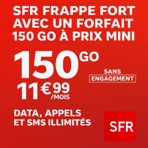 SFR frappe fort avec un forfait 150 Go à prix mini : la data illimitée devient presque accessible à tous