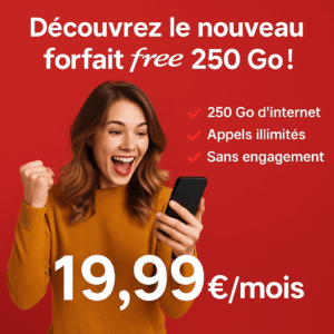 le nouveau forfait free 250 Go : un maxi volume à prix mini