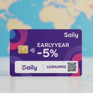 Saily eSIM : code LESNUMS5 (-5 %) — promo express pour les voyages de début d’année